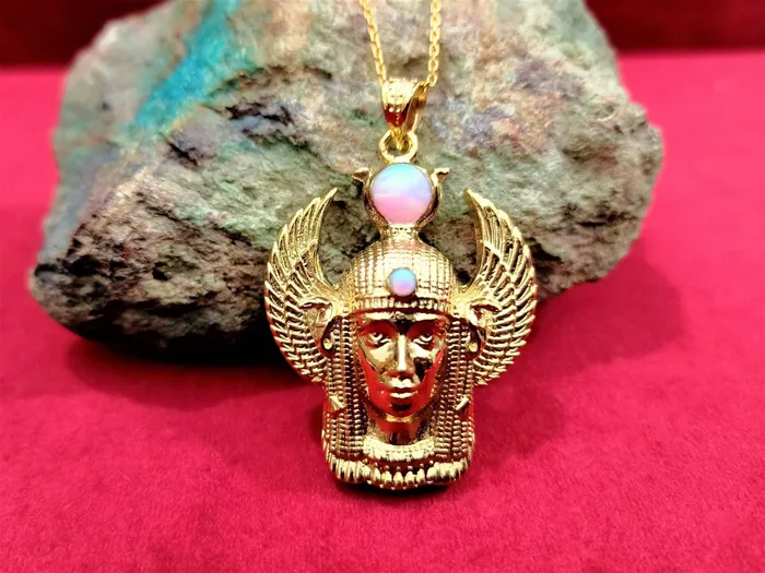 Necklaces Opal Hathor The Healer Pendant 18K GoldFilled Chain not included ALADDINS LAMP JEWELRY