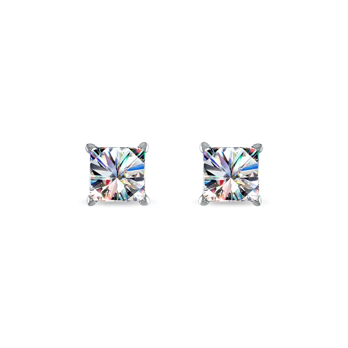 FACETS OF FIRE Necklaces 14KWG 100CTW PC FOF DIA FOUR PRONG STUDS