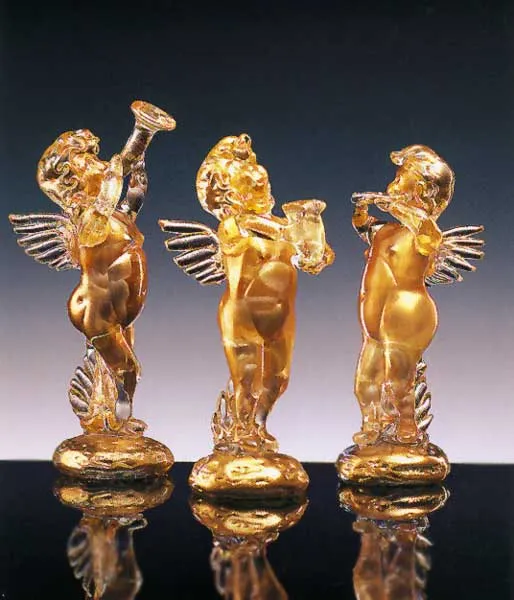 Formia International Necklaces Crystal and gold angel with a trumpet