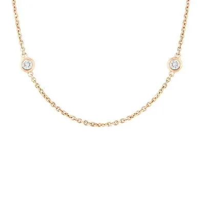 Necklaces SHY CREATIONS Shy Creation Diamond Station Necklace 15 ct tw Round 14K Yellow Gold Necklaces SHY CREATIONS Shy Creation Diamond Station Necklace 15 ct tw Round 14K Yellow Gold