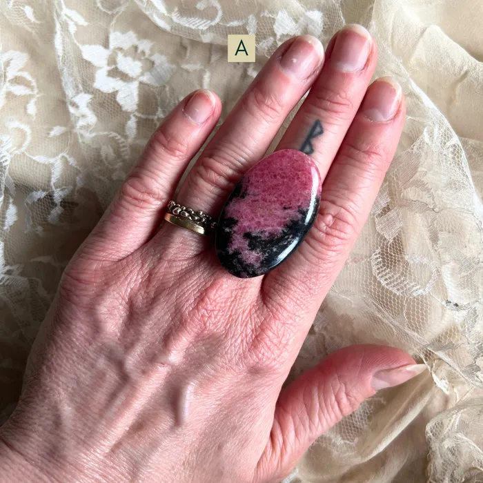 Rings Giardinoblu Rhodonite Statement Ring One Of A Kind