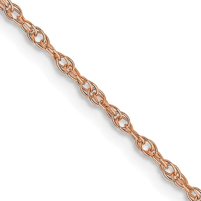 14K Rose Gold 18 inch Carded 115mm Cable Rope with Spring Ring Clasp Chain Necklace QGold Necklaces
