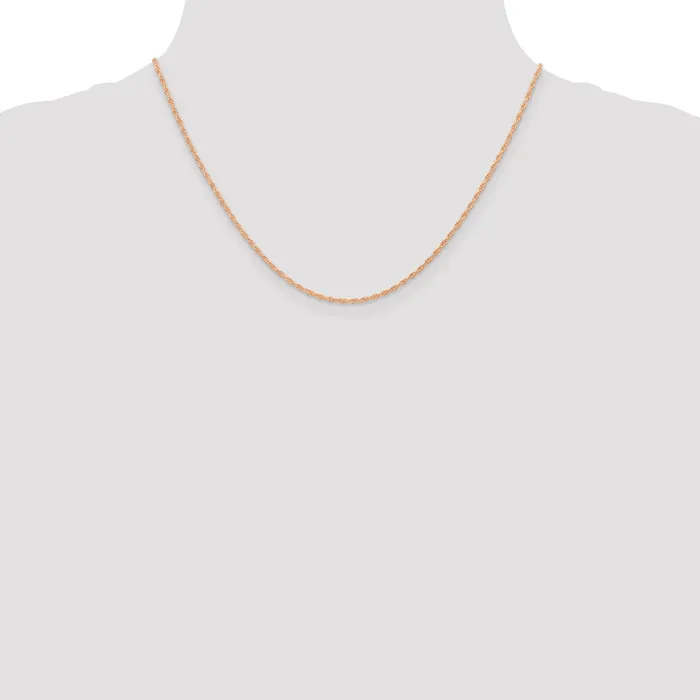 14K Rose Gold 18 inch Carded 115mm Cable Rope with Spring Ring Clasp Chain Necklace QGold Necklaces 14K Rose Gold 18 inch Carded 115mm Cable Rope with Spring Ring Clasp Chain Necklace QGold Necklaces