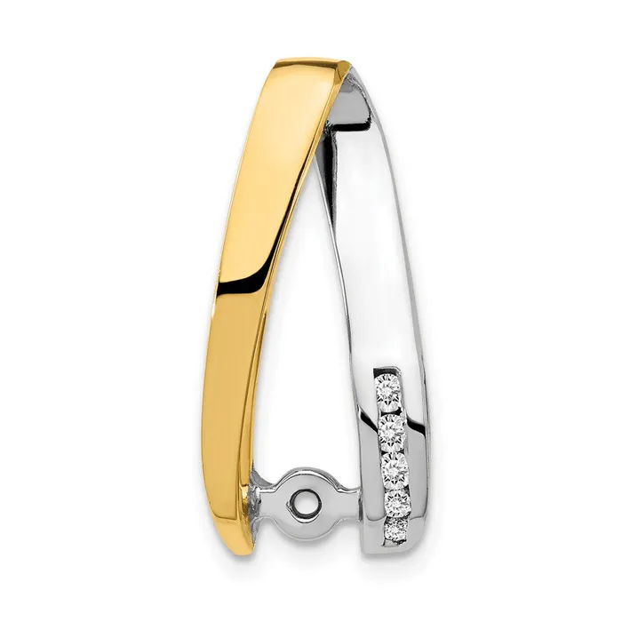 14k Two Tone A Diamond Peg Slide Goldiacom Rings