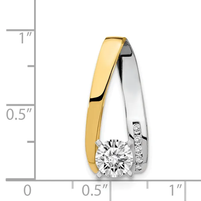 14k Two Tone A Diamond Peg Slide Goldiacom Rings