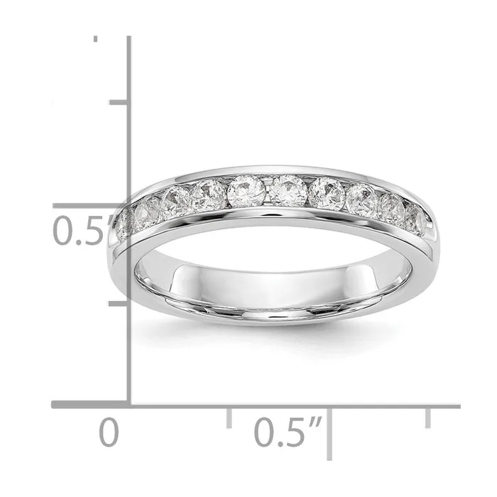 14K White Gold 10Stone Real Diamond Channel Band goldiaca Rings