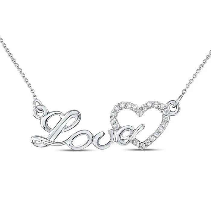 14k White Gold Round Diamond Heart Love Necklace 112 Cttw gndatlanta Necklaces 14k White Gold Round Diamond Heart Love Necklace 112 Cttw gndatlanta Necklaces