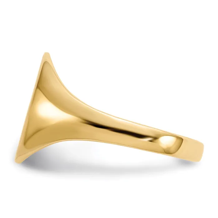 14K Yellow Gold 110x95mm Open Back Signet Ring Goldia Rings