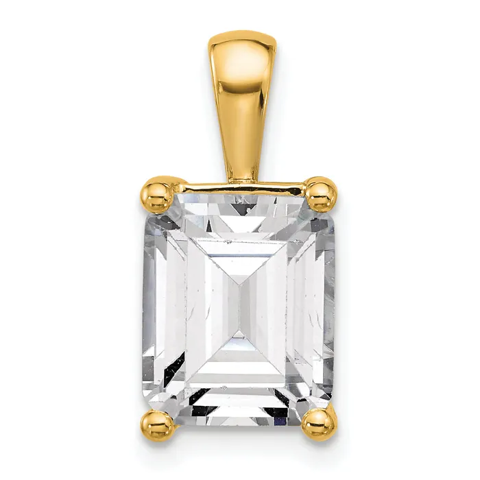 14k Yellow Gold 5 Ct Lab Grown Diamond VSSI G Emerald Four Prong Pendant Goldia Necklaces 14k Yellow Gold 5 Ct Lab Grown Diamond VSSI G Emerald Four Prong Pendant Goldia Necklaces