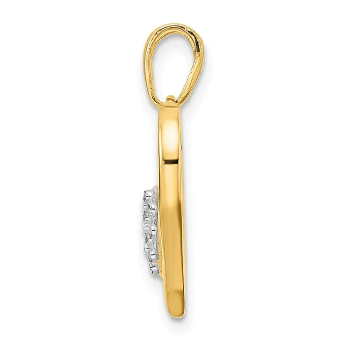 14k Yellow u0026 Rhodium Gold and White Rhodium Diamondcut Heart Inside Heart Pendant Goldia Necklaces
