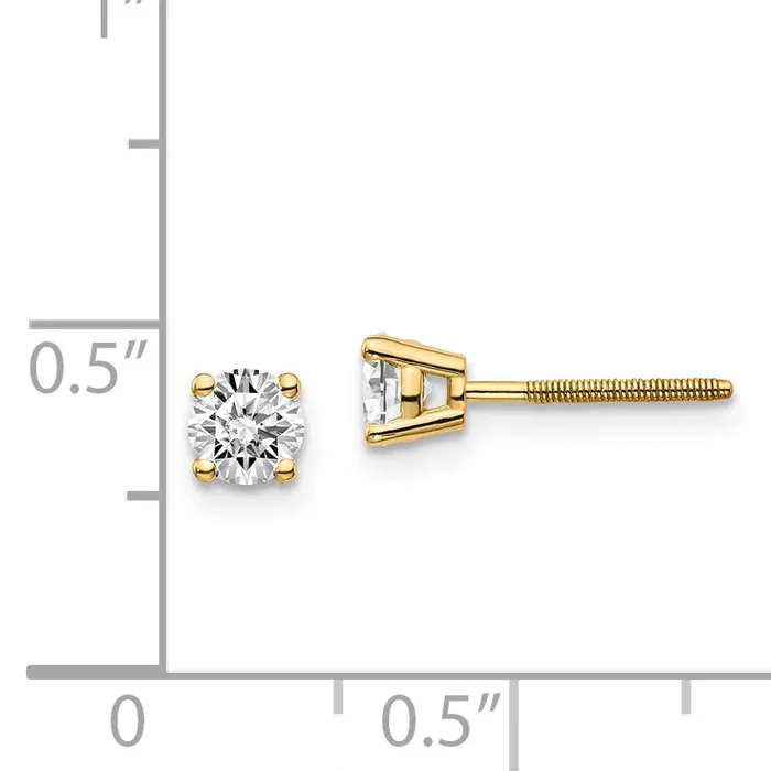 14ky 60ct SI3 G I Diamond Stud Thread onoff Post Earrings goldiaca Earrings