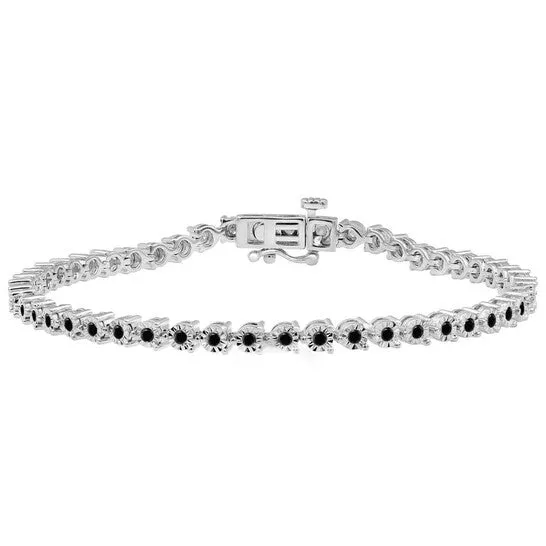 Bracelets Original Diamond Muse 100 Carat Real Black Diamond Martini Tennis Bracelet J I3 Rhodium Gold Plated Over Sterling Silver JMS always Bracelets Original Diamond Muse 100 Carat Real Black Diamond Martini Tennis Bracelet J I3 Rhodium Gold Plated Over Sterling Silver JMS always
