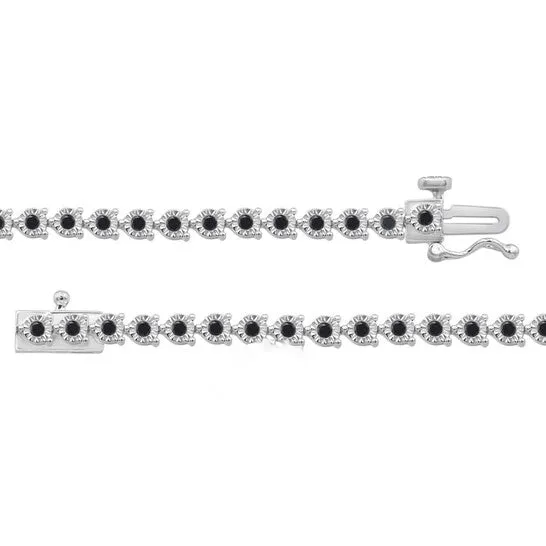 Bracelets Original Diamond Muse 100 Carat Real Black Diamond Martini Tennis Bracelet J I3 Rhodium Gold Plated Over Sterling Silver JMS always Bracelets Original Diamond Muse 100 Carat Real Black Diamond Martini Tennis Bracelet J I3 Rhodium Gold Plated Over Sterling Silver JMS always