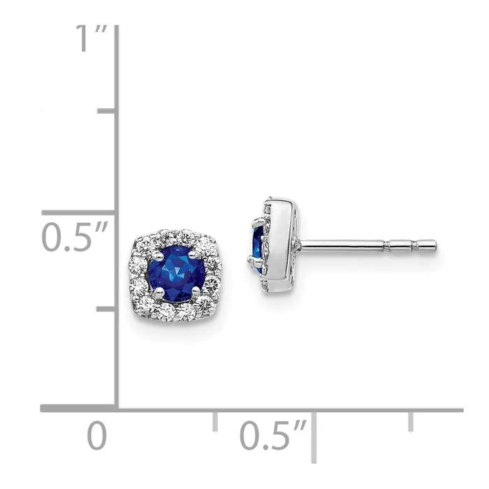 Earrings Goldia 14k White Gold Real Diamond u0026 Sapphire Earrings