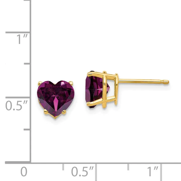 Earrings Goldia 14k Yellow Gold 7mm Heart Rhodolite Garnet earring