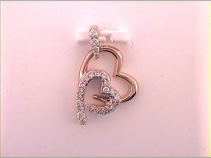 gndatlanta Necklaces 10k Rose Gold Round Diamond Double Heart Pendant 18 Cttw gndatlanta Necklaces 10k Rose Gold Round Diamond Double Heart Pendant 18 Cttw