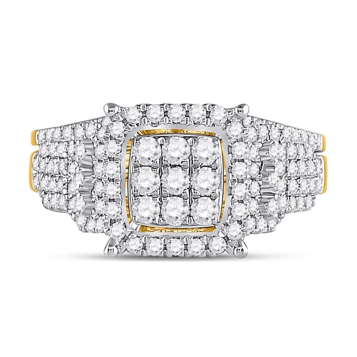 gndatlanta Rings 14k Yellow Gold Round Diamond Bridal Wedding Ring Set 1 Cttw