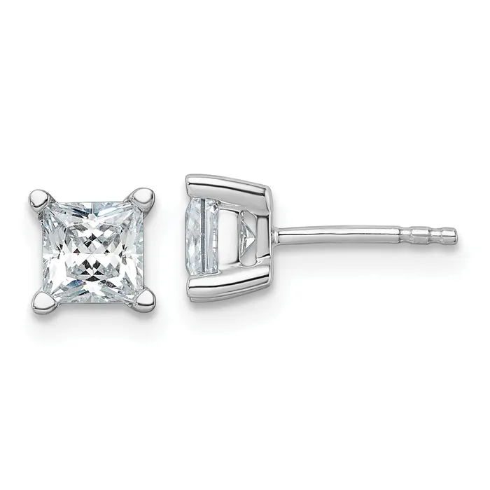 Goldia 14k White Gold 1 12 ctw Certified Lab Grown Diamond VSSI G Princess 4 Prong Heavy Wt Stud Earrings Earrings