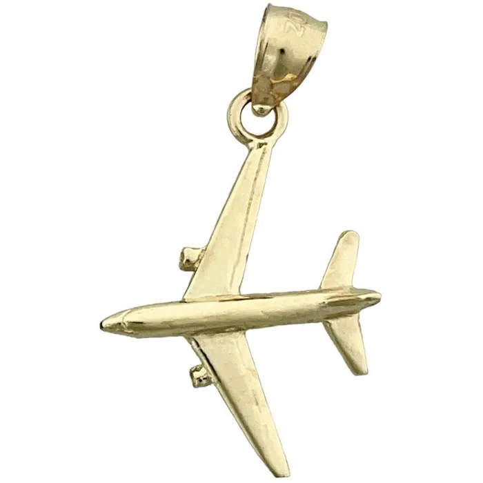 Goldia Charm Necklaces 14K Gold Jetliner Airplane Charm