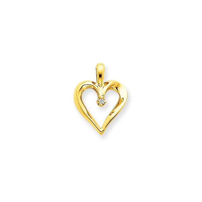 Goldiacom Necklaces 14k AA Diamond Heart