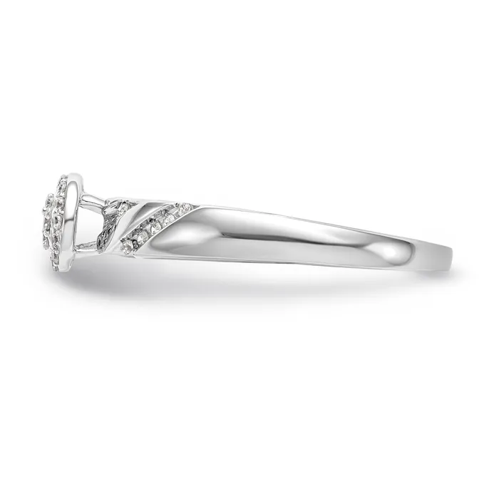 Goldiacom Rings 14K White Gold Complete Diamond Trio Cluster Engagement Ring