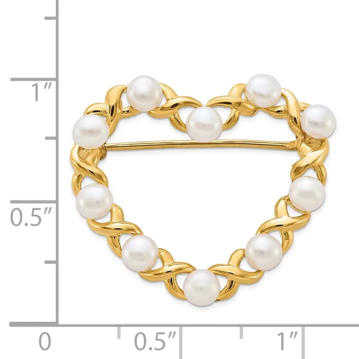Goldia Earrings 14k Yellow Gold 34mm White Button Freshwater Cultured Pearl Pin