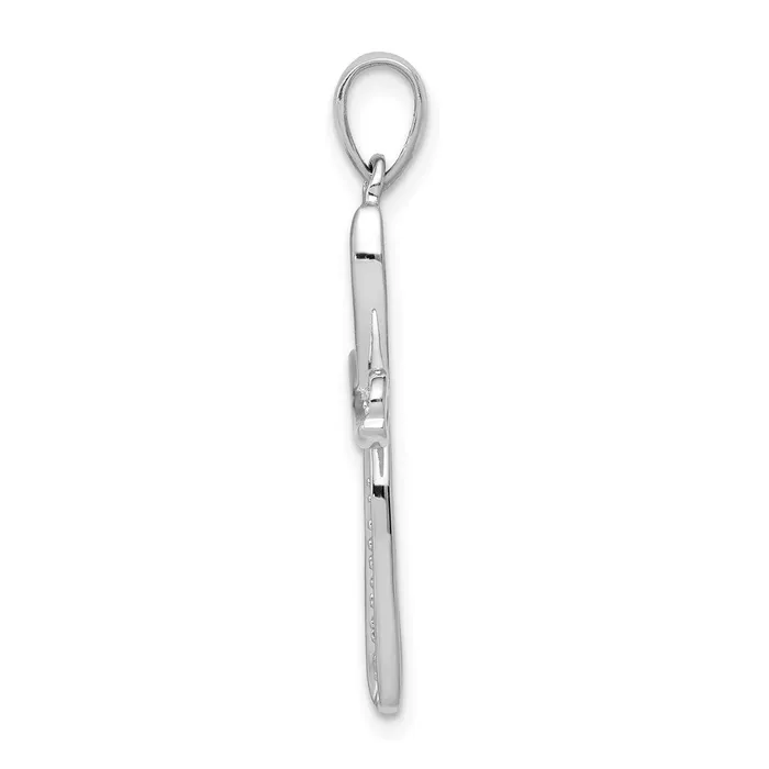 Goldia Necklaces 14k White Gold 115ct Real Diamond Cross Pendant