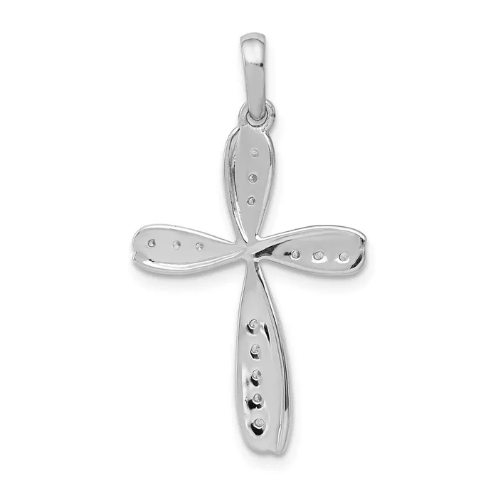 Goldia Necklaces 14k White Gold 115ct Real Diamond Cross Pendant