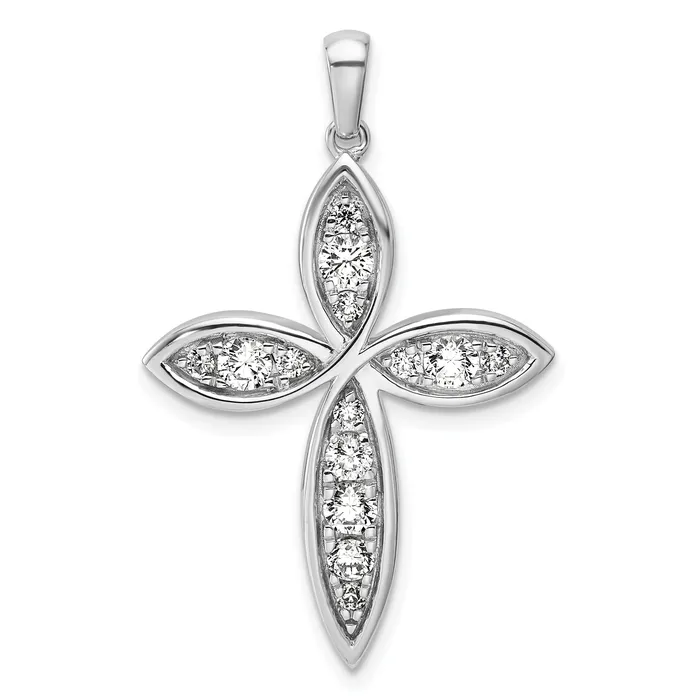 Goldia Necklaces 14k White Gold 34 Ct Lab Grown Diamond VSSI G Cross Pendant Goldia Necklaces 14k White Gold 34 Ct Lab Grown Diamond VSSI G Cross Pendant