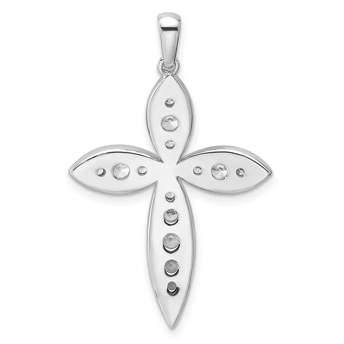 Goldia Necklaces 14k White Gold 34 Ct Lab Grown Diamond VSSI G Cross Pendant
