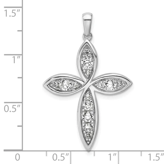 Goldia Necklaces 14k White Gold 34 Ct Lab Grown Diamond VSSI G Cross Pendant