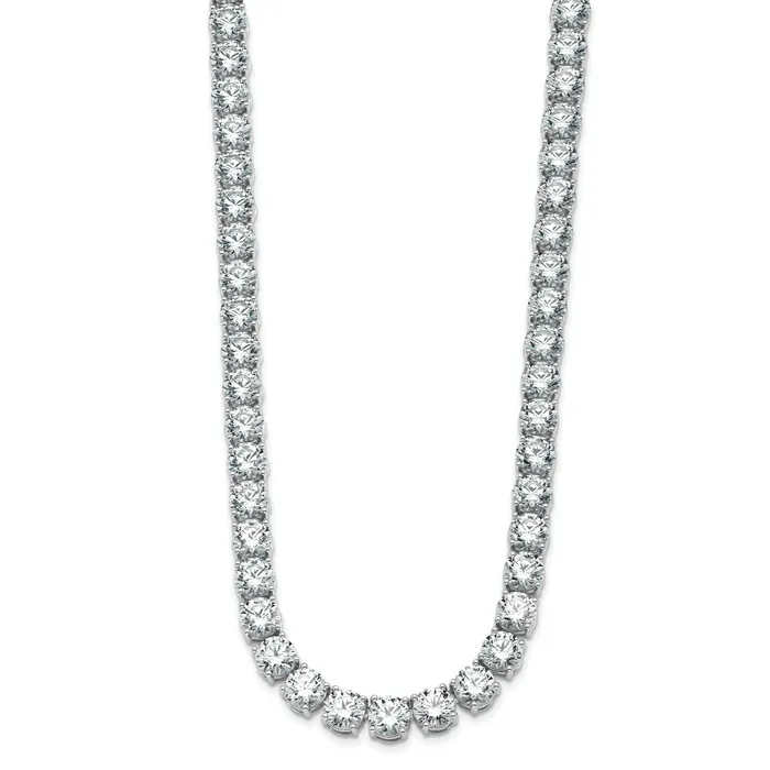 Goldia Necklaces 14k White Gold 83 Ct Lab Grown Diamond VSSI G Round 22 inch Straight Tennis Necklace