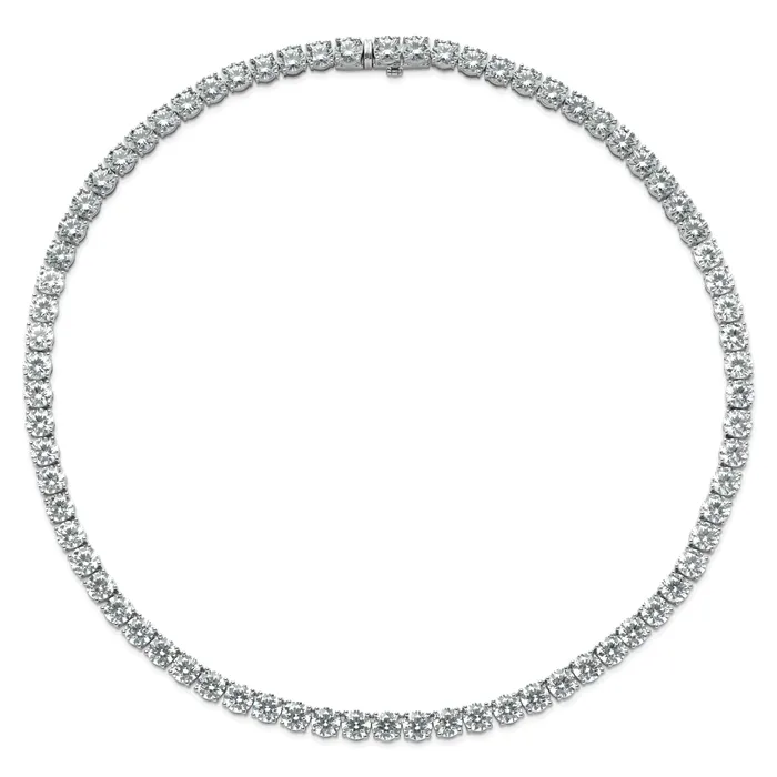 Goldia Necklaces 14k White Gold 83 Ct Lab Grown Diamond VSSI G Round 22 inch Straight Tennis Necklace
