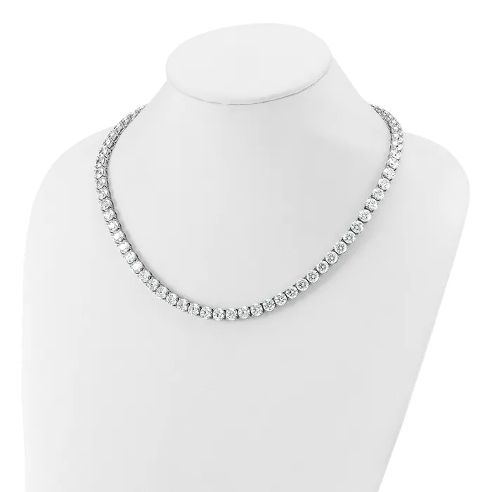 Goldia Necklaces 14k White Gold 83 Ct Lab Grown Diamond VSSI G Round 22 inch Straight Tennis Necklace