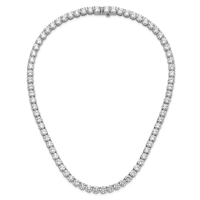 Goldia Necklaces 14k White Gold 83 Ct Lab Grown Diamond VSSI G Round 22 inch Straight Tennis Necklace