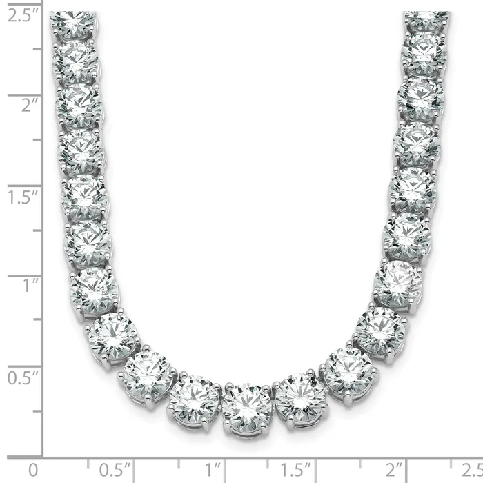 Goldia Necklaces 14k White Gold 83 Ct Lab Grown Diamond VSSI G Round 22 inch Straight Tennis Necklace