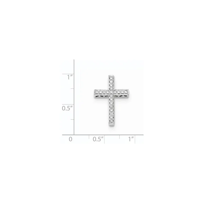 Goldia Necklaces 14k White Gold Real Diamond Cross Slide Pendant