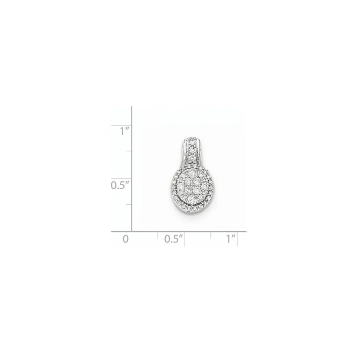 Goldia Necklaces 14k White Gold Real Diamond Polished Oval Pendant