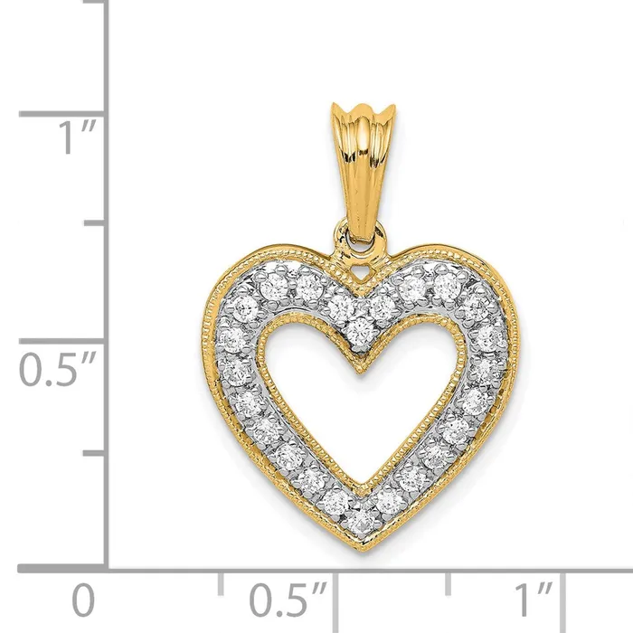 Goldia Necklaces 14K Yellow Gold 13ct Real Diamond Heart Pendant