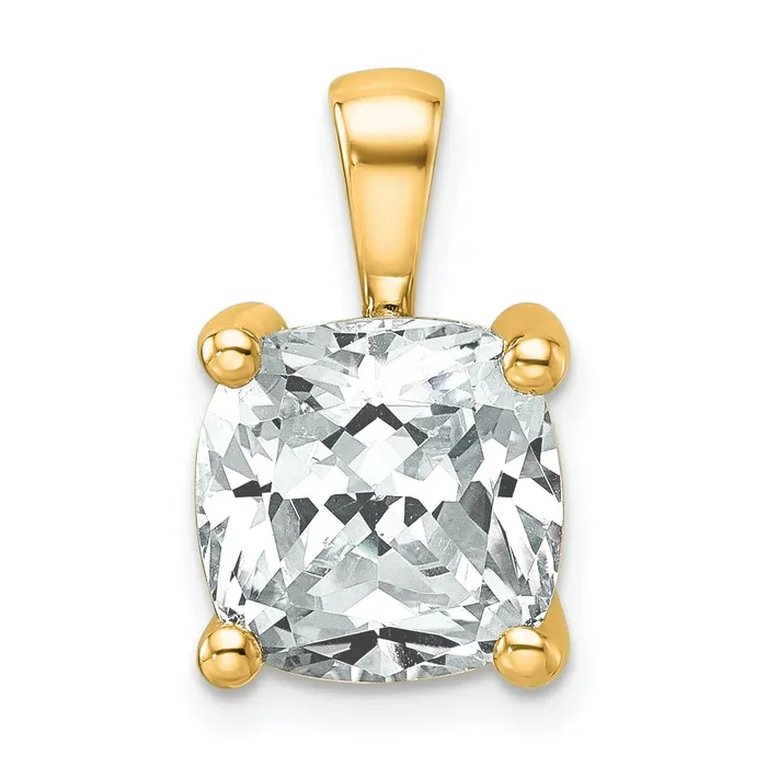 Goldia Necklaces 14k Yellow Gold 5 Ct Certified Lab Grown Diamond VSSI G Cushion Four Prong Pendant Goldia Necklaces 14k Yellow Gold 5 Ct Certified Lab Grown Diamond VSSI G Cushion Four Prong Pendant
