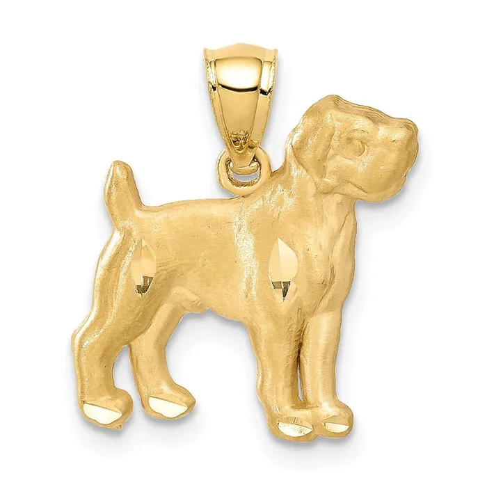Goldia Necklaces 14k Yellow Gold Diamondcut Boxer Pendant