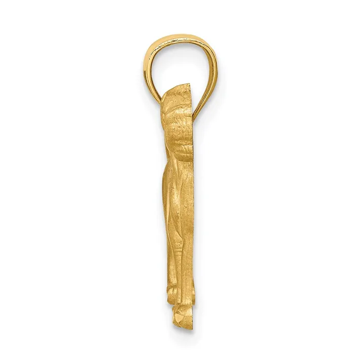 Goldia Necklaces 14k Yellow Gold Diamondcut Boxer Pendant