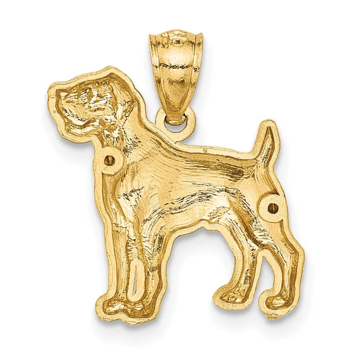 Goldia Necklaces 14k Yellow Gold Diamondcut Boxer Pendant