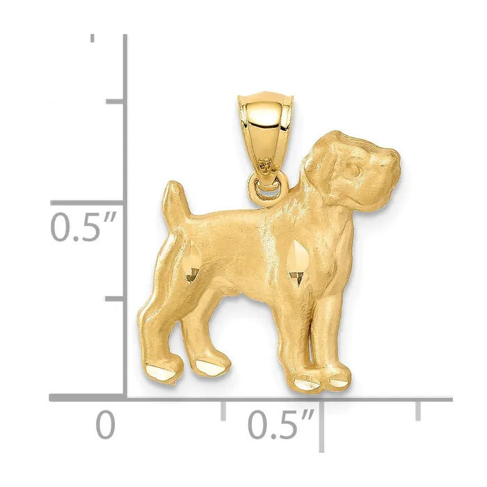 Goldia Necklaces 14k Yellow Gold Diamondcut Boxer Pendant