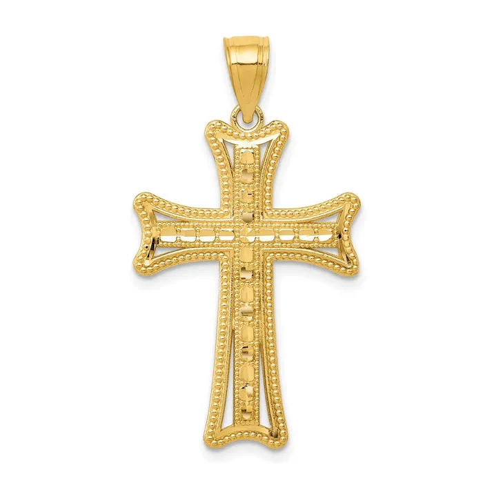 Goldia Necklaces 14k Yellow Gold Diamondcut Cross Pendant