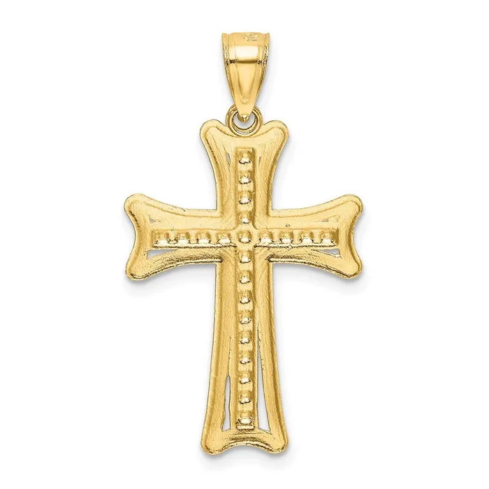 Goldia Necklaces 14k Yellow Gold Diamondcut Cross Pendant