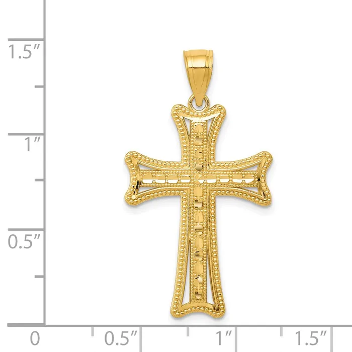 Goldia Necklaces 14k Yellow Gold Diamondcut Cross Pendant