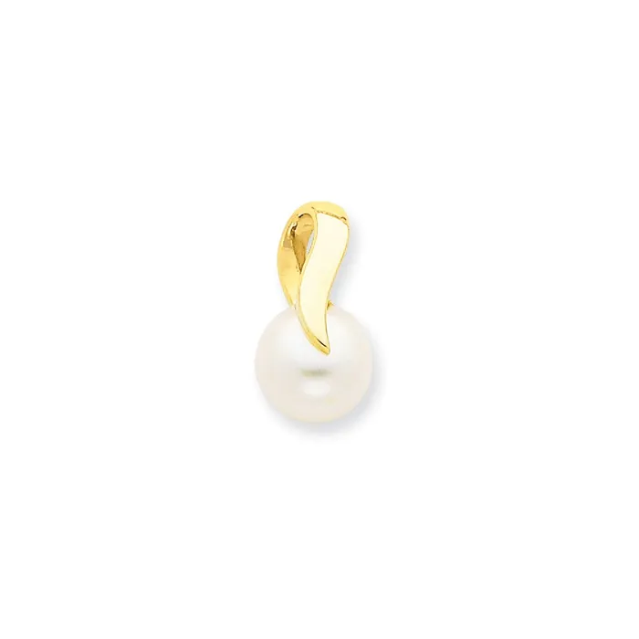 Goldia Necklaces 14k Yellow Gold Diamond Pearl Pendant
