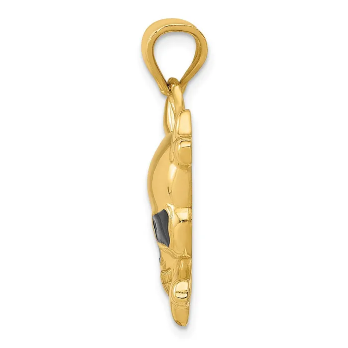 Goldia Necklaces 14k Yellow Gold Enameled Skull Pendant