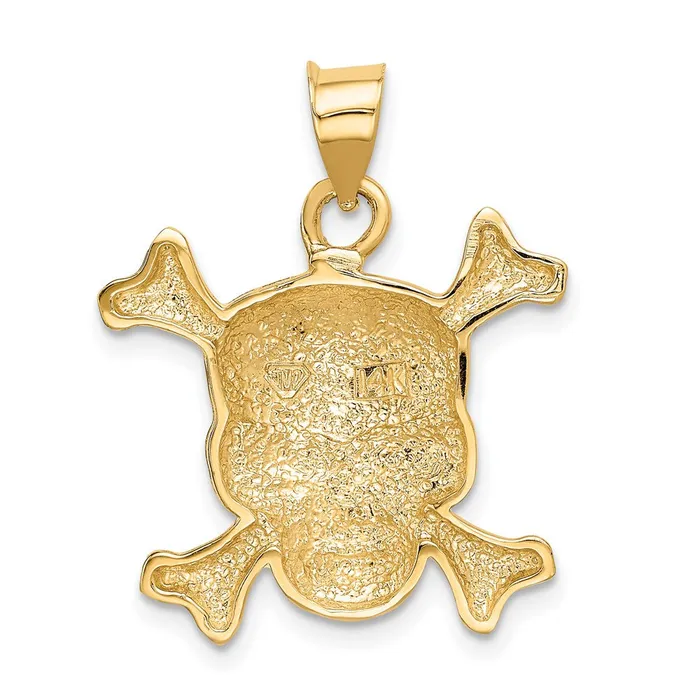 Goldia Necklaces 14k Yellow Gold Enameled Skull Pendant